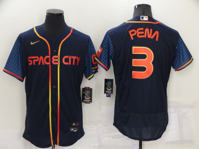 Men Houston Astros #3 Pena Blue City Edition Elite Nike 2022 MLB Jerseys->houston astros->MLB Jersey